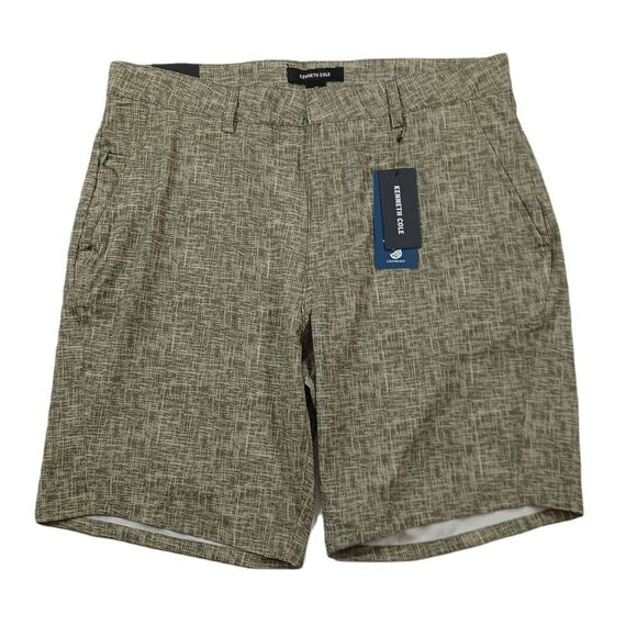 Kenneth Cole Slim Abstract Print Shorts Mens 32 Green‎ Water Repel 4 Way Stretch - Picture 1 of 9